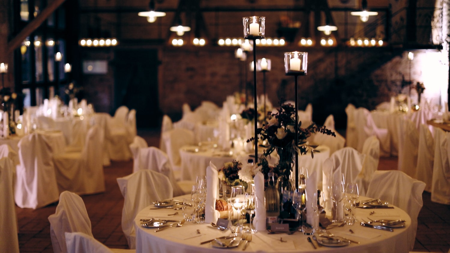 Hochzeit Hofgut von Hünersdorff Dinnertable